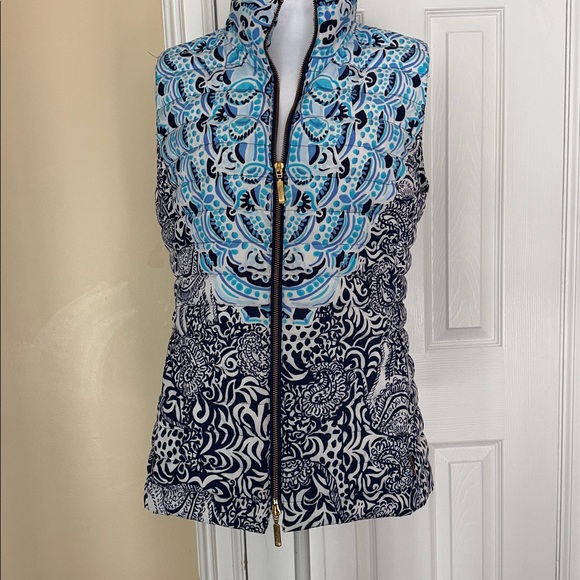 Lilly Pulitzer Jackets & Blazers - Lilly Pulitzer Noella Puffer Vest High Tide Navy Purrfect Set Quilted 80% Down L